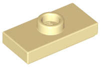 Lego (N) ~ Plate Modified 1 x 2 with 1 Stud with Groove and Bottom Stud Holder (Jumper) ~ [Tan]