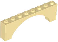 Lego (U) ~ Arch 1 x 8 x 2 Raised ~ [Tan]