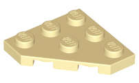 Lego (N) ~ Wedge Plate 3 x 3 Cut Corner ~ [Tan]