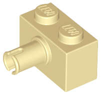 Lego (N) ~ Brick Modified 1 x 2 with Pin ~ [Tan]