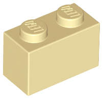 Lego (N) ~ Brick 1 x 2 ~ [Tan]