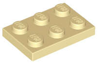 Lego (N) ~ Plate 2 x 3 ~ [Tan]