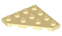 Lego (N) ~ Wedge Plate 4 x 4 Cut Corner ~ [Tan]