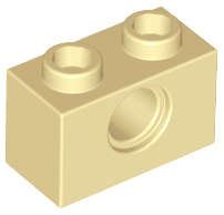 Lego (N) ~ Technic Brick 1 x 2 with Hole ~ [Tan]