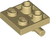 Lego (N) ~ Plate Modified 2 x 2 with Bar on Bottom ~ [Tan]