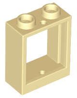 Lego NEW - Window 1 x 2 x 2 Flat Front~ [Tan]