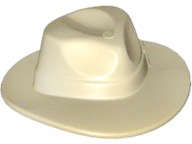 Lego (N) ~ Minifigure Headgear Hat Wide Brim Outback Style (Fedora) ~ [Tan]