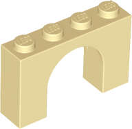 Lego (N) ~ Arch 1 x 4 x 2 ~ [Tan]