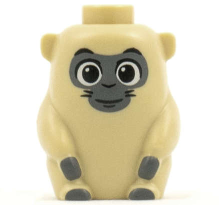 Lego NEW - Ongi Short and Stout with Black Open Eyes Grin and Dark Bluish Gray Faceand Paws~ [Tan]