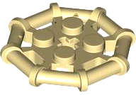 Lego (N) ~ Plate Modified 2 x 2 with Bar Frame Octagonal Reinforced Completely Round Studs ~ [Tan]