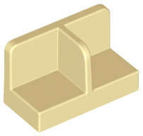 Lego (N) ~ Panel 1 x 2 x 1 with Rounded Corners and Center Divider ~ [Tan]