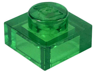 Lego (N) ~ Plate 1 x 1 ~ [Trans-Green]