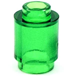 Lego (N) ~ Brick Round 1 x 1 ~ [Trans-Green]