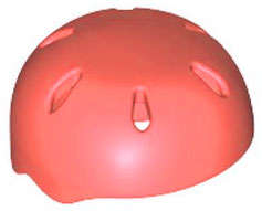 Lego (N) ~ Minifigure Headgear Helmet Sports with Vent Holes ~ [Coral]