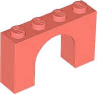 Lego (N) ~ Arch 1 x 4 x 2 ~ [Coral]