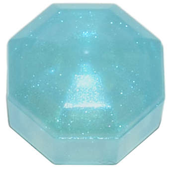 Lego (N) ~ Rock 1 x 1 Jewel Octagonal ~ [Satin Trans-Light Blue]