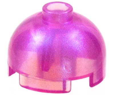 Lego (N) ~ Brick Round 2 x 2 Dome Top ~ [Satin Trans-Dark Pink]