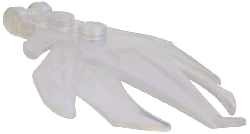 Lego (N) ~ Plant Leaves Angular with Bar Handle on End 7 Spikes ~ [Satin Trans-Clear]