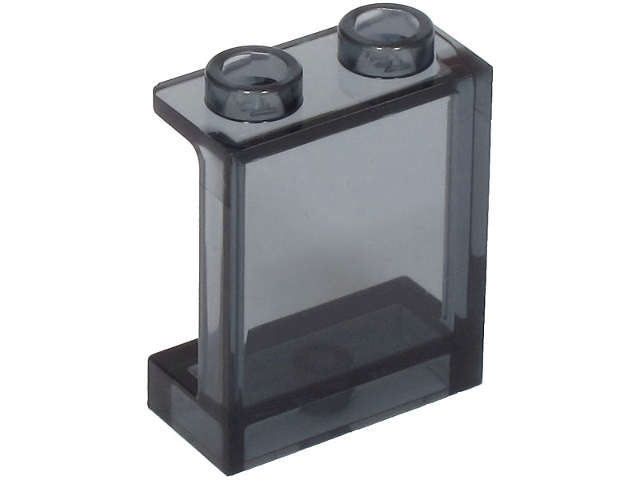 Lego (N) ~ Panel 1 x 2 x 2 with Side Supports - Hollow Studs ~ [Trans-Black]