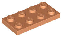 Lego (N) ~ Plate 2 x 4 ~ [Nougat]