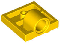 Lego (U) ~ Plate Modified 2 x 2 with Pin Hole - Full Cross Support Underneath ~ [Yellow]