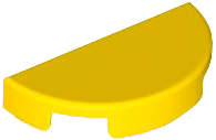 Lego (N) ~ Tile Round 1 x 2 Half ~ [Yellow]