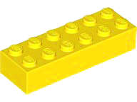 Lego (N) ~ Brick 2 x 6 ~ [Yellow]