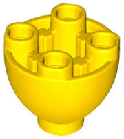 Lego (N) ~ Brick Round 2 x 2 Dome Bottom with Studs ~ [Yellow]