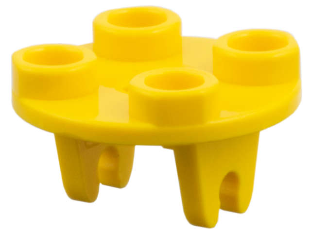 Lego (U) ~ Plate Round 2 x 2 Thin with Wheel Holder ~ [Yellow]