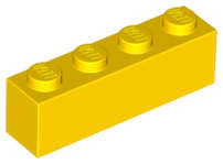 Lego (N) ~ Brick 1 x 4 ~ [Yellow]