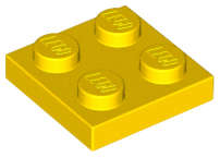 Lego (N) ~ Plate 2 x 2 ~ [Yellow]