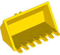 Lego Used - Vehicle Digger Bucket 7 Teeth 3 x 6 with Locking 2 Finger Hinge~ [Yellow]