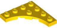 Lego (N) ~ Plate Modified 4 x 4 with 3 x 3 Curved Cutout ~ [Yellow]