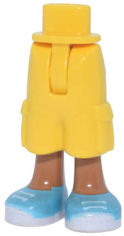 Lego (N) ~ Mini Doll Hips and Trousers Cropped Large Pockets with Molded Medium Nougat Le ~ [Yellow]