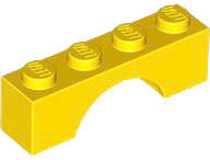 Lego (N) ~ Arch 1 x 4 ~ [Yellow]