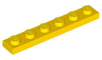 Lego (N) ~ Plate 1 x 6 ~ [Yellow]