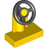Lego (U) ~ Vehicle Steering Stand 1 x 2 with Black Steering Wheel ~ [Yellow]