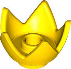 Lego (N) ~ Minifigure Headgear Crown Eggshell with 5 Points and Center Stud ~ [Yellow]