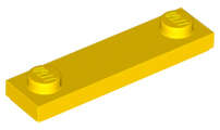Lego (U) ~ Plate Modified 1 x 4 with 2 Studs with Groove ~ [Yellow]