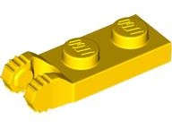 Lego (N) ~ Hinge Plate 1 x 2 Locking with 2 Fingers on End ~ [Yellow]
