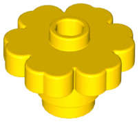 Lego (U) ~ Plant Flower 2 x 2 Rounded - Open Stud ~ [Yellow]