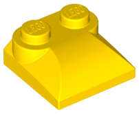 Lego (N) ~ Slope Curved 2 x 2 x 2/3 with 2 Studs and Curved Sides ~ [Yellow]