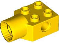 Lego (N) ~ Technic Brick Modified 2 x 2 with Pin Hole and Rotation Joint Socket ~ [Yellow]