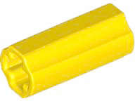 Lego (N) ~ Technic Axle Connector 2L (Smooth with x Hole + Orientation) ~ [Yellow]