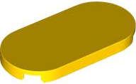 Lego (N) ~ Tile Round 2 x 4 Oval ~ [Yellow]