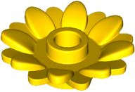 Lego (N) ~ Plant Flower 2 x 2 Round with 16 Petals (Sunflower) with Open Stud ~ [Yellow]