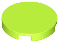 Lego (N) ~ Tile Round 2 x 2 with Bottom Stud Holder ~ [Lime]