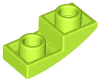 Lego (N) ~ Slope Curved Inverted 2 x 1 x 2/3 ~ [Lime]