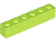Lego (N) ~ Brick 1 x 6 ~ [Lime]