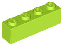 Lego (N) ~ Brick 1 x 4 ~ [Lime]